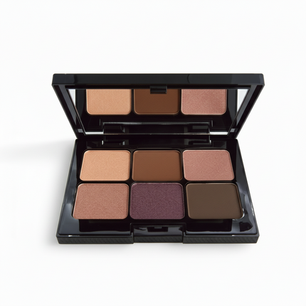 6-Shade Eyeshadow Palette With Blendable Matte & Shimmer Neutrals