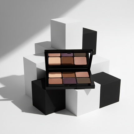 6-Shade Eyeshadow Palette With Blendable Matte & Shimmer Neutrals